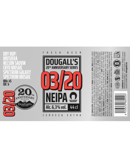 Cerveza Neipa 0320 Dougall  lata 44 cl