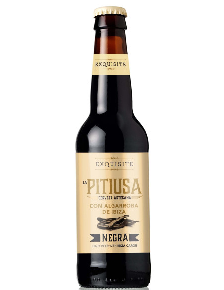 La Pitiusa Cerveza negra artesana con algarroba 12x33 cl